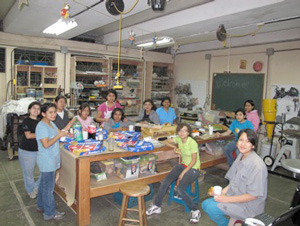 The girls at the San Miguel Woodworking Academy