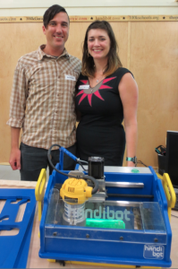Allison Merrick and Dan Bradley picked up their Handibot and received training at ShopBot Headquarters in Durham, North Carolina
