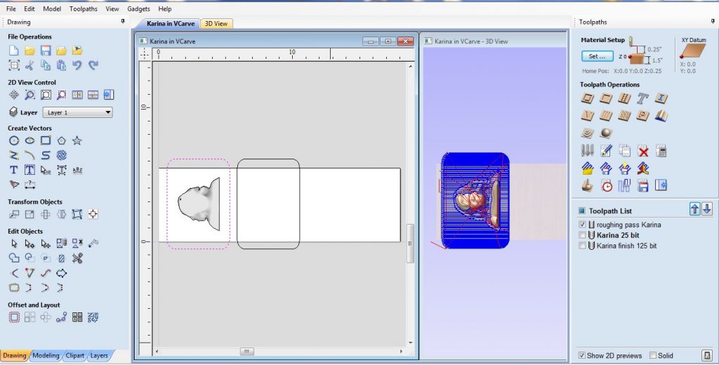3d image layout in vcarve pro