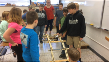 Da Vinci Bridge made on a ShopBot in Rosman Middle School's carpentry class